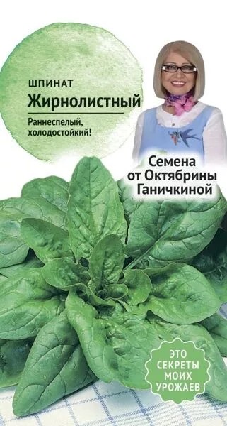 Шпинат ЖИРНОЛИСТНЫЙ (семена от Октябрины Ганичкиной) 2 гр. Шпинат ЖИРНОЛИСТНЫЙ (семена от Октябрины Ганичкиной) 2 гр.