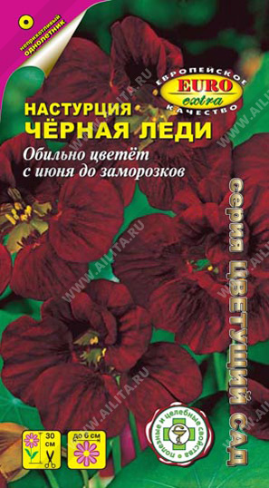 Настурция ЧЁРНАЯ ЛЕДИ 0,5 гр. Настурция ЧЁРНАЯ ЛЕДИ 0,5 гр.
